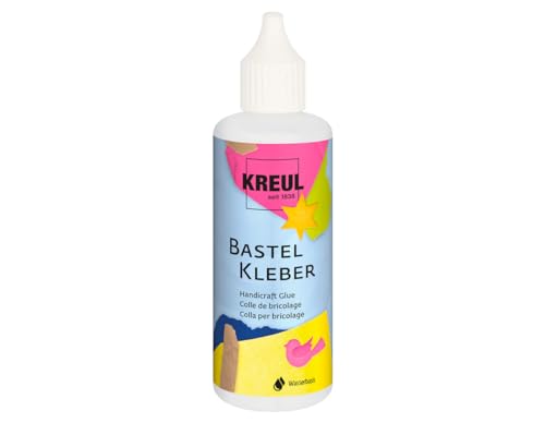 KREUL 49360 - Bastelkleber transparent, 80 ml, auf Wasserbasis, lösungsmittelfrei, für viele...