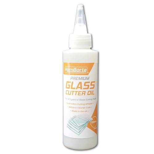 HemBorta® Glasschneideöl 120ml Professionelle Schneidflüssigkeit für Glasschneider,...