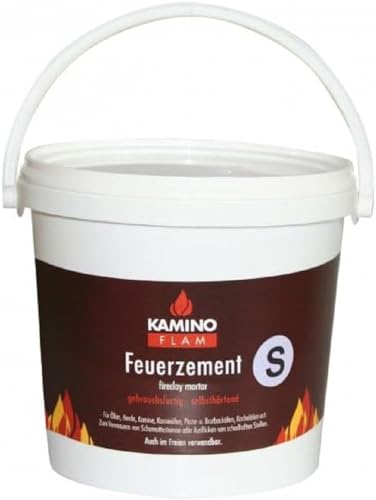 KaminoFlam Feuerzement 3 kg - Ofen Schamottmörtel hitzebeständig - Schamottemörtel feuerfest -...