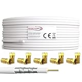 Redstar24 100m Koaxial SAT Kabel 135dB Digital Antennenkabel 5-Fach geschirmt für Ultra HD 4K DVB-S...