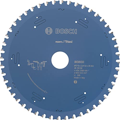 Bosch Professional 1x Kreissägeblatt Expert for Steel (für Stahl, Sägeblatt Ø 210 x 30 x 2,0 mm,...