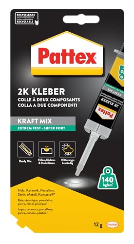 Pattex Kraft-Mix Extrem Fest, extrem starker Epoxidharz Kleber mit hoher Endfestigkeit, Klebstoff...