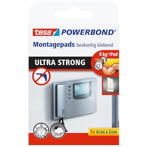 tesa Powerbond Ultra Strong Klebepads/Doppelseitige Pads für die Montage im Innen- sowie...