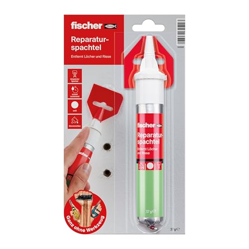 fischer Reparaturspachtel, fertige Spachtelmasse in Naturweiß, repariert Löcher & Risse,...