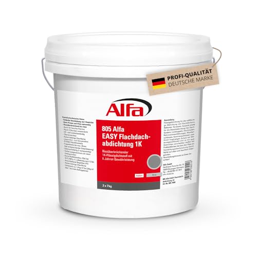 7kg Alfa Flachdachabdichtung Easy 1K Profi-Qualität im Eimer Flüssigdichtstoff Dach- &...