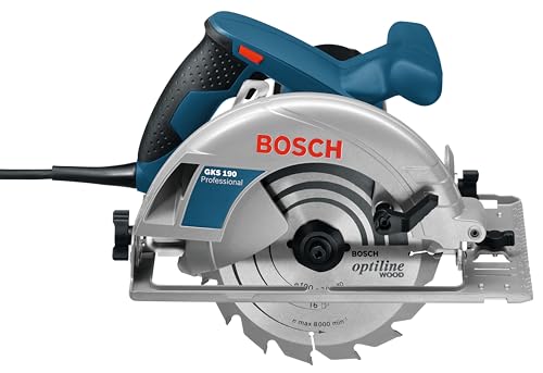 Bosch Professional Kreissäge GKS 190 (Leistung 1400 Watt, Kreissägeblatt: 190 mm, Schnitttiefe:...