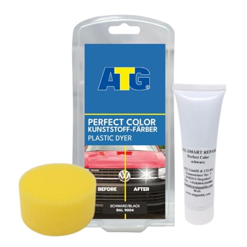 ATG® Perfect-Color |Kunststofffarbe | Kunststoff Färber Schwarz | Kunststoffpflege Auto | Glanz...