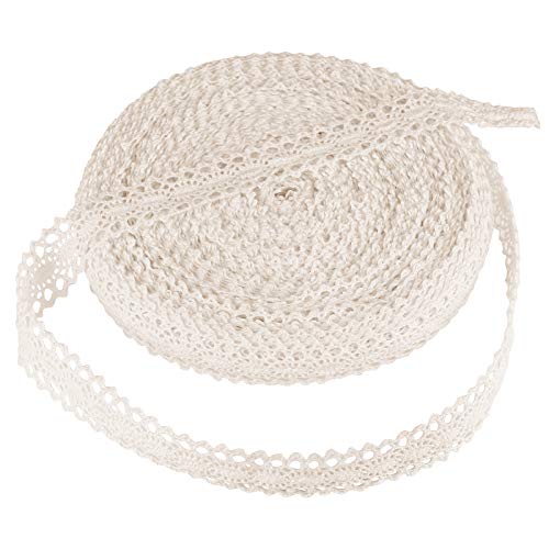 Naler 20M Spitzenband Beige Borte Baumwolle Dekoband Vintage Spitzenborte Häkel-Borte für Basteln...