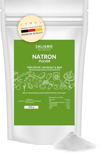 Saliamo | 900g Natron Pulver - E500ii NaHCO3 - Lebensmittelqualität - abgefüllt & kontrolliert in...