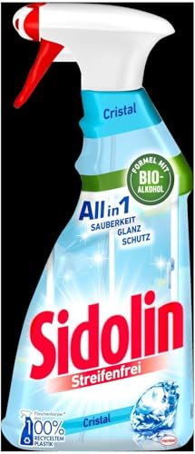 Sidolin Cristal, Glasreiniger (500ml), Sprühflasche, für einen perfekten Glanz und gegen...