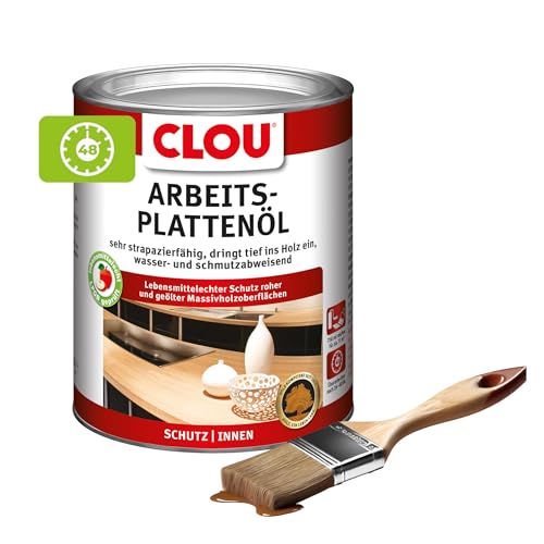 Clou Arbeitsplatten-Öl für rohes und geöltes Holz, wasserabweisende und abriebfeste...