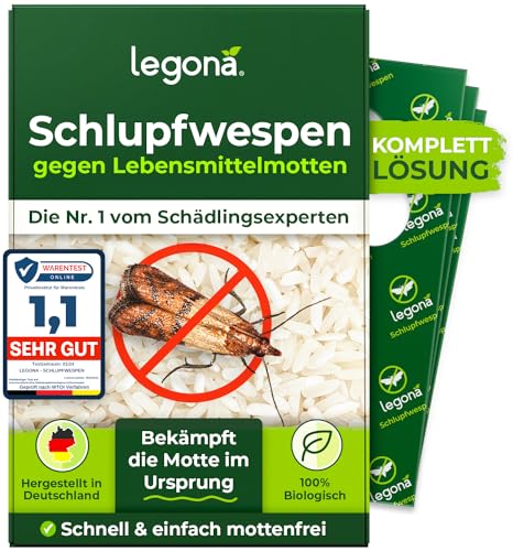 Legona® - Schlupfwespen gegen Lebensmittelmotten / 3X Trigram-Karte à 3 Lieferungen/Biologische &...